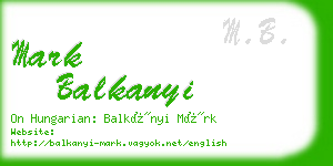 mark balkanyi business card